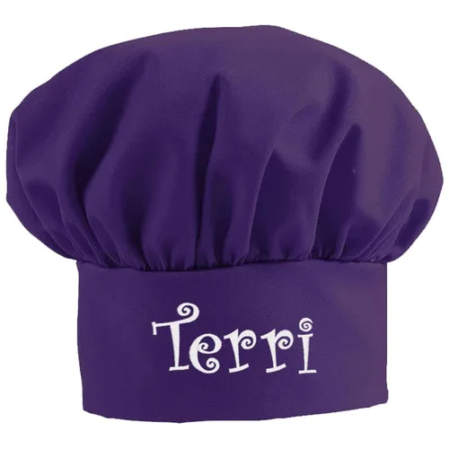 Vista 7 de Sombrero de chef bordado personalizado 65/35 poliéster/algodón fabricado en los Estados Unidos, Negro