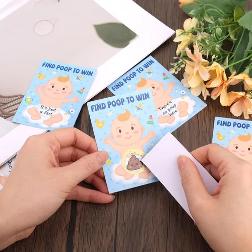 Vista 7 de 50 tarjetas para rascar, divertidos juegos de baby shower, tarjetas creativas para revelar el género, suministros de actividades adecuadas para baby