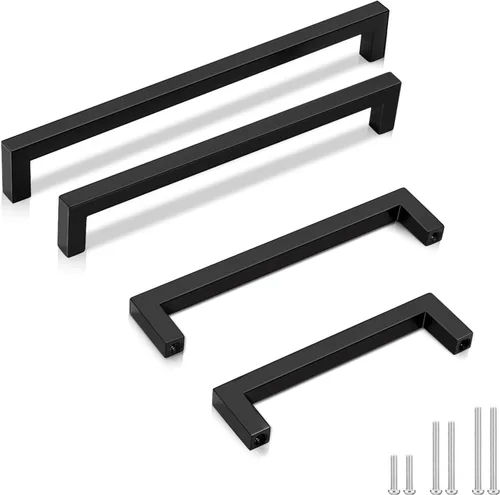 Vista 10 de GOBEKOR Paquete de 10 manijas sólidas de níquel cepillado para gabinetes de cocina con orificios centrales de 5 pulgadas, tiradores de cajón