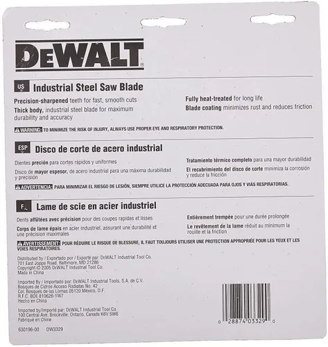 Vista 6 de DEWALT Hoja de sierra circular, 7 1/4 pulgadas, 68 dientes, corte de metales (DW3329)