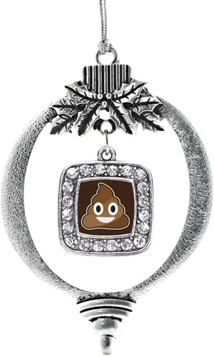 Vista 234 de Inspired Silver - Nana púrpura - Adorno de Navidad plateado - Adorno cuadrado para árbol de Navidad con circonita cúbica - Decoración colgante
