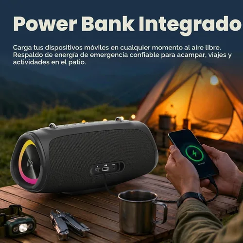 Vista 8 de TAZATA Altavoz Bluetooth inalámbrico, altavoces para exteriores Boombox con Negro