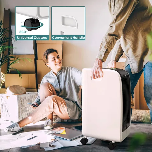 Vista 8 de COSTWAY Enfriador de aire evaporativo portátil para habitación, enfriador de aire portátil 3 en 1 con control remoto, temporizador de 8 horas, 2