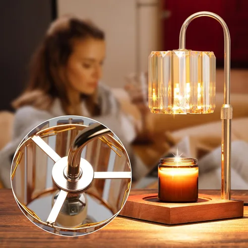 Vista 6 de Yuichoy Lámpara Calentadora de Velas con Temporizador, Calentador de Velas Eléctrico Regulable de Altura Ajustable, Regalos para Mujeres y Mamá
