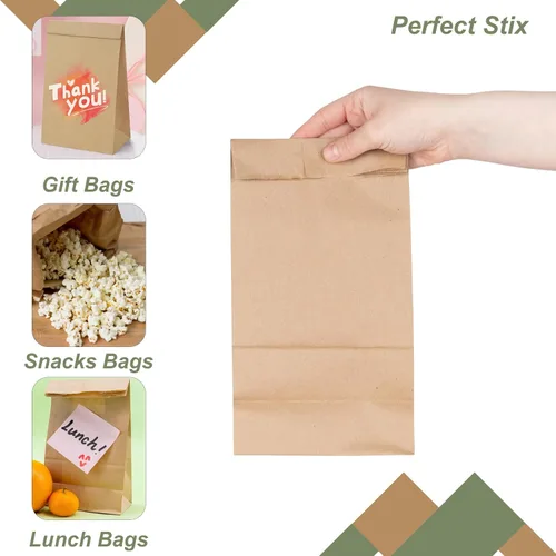 Vista 5 de Perfect Stix Bolsas de papel, color marrón, Bolsas marrones
