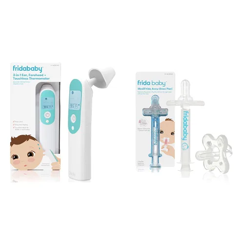 Vista 7 de Termómetro Frida Baby, termómetro infrarrojo 3 en 1 para oído, frente y sin contacto, termómetro de fiebre para bebé, lactantes, niños pequeños