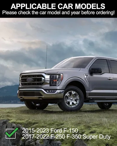 Vista 2 de KYBOLT Estribos de 6.3 pulgadas compatibles con Ford F-150 SuperCrew Cab 2015-2023 (4 puertas de tamaño completo), Ford F-250 F-350 Super Duty Crew