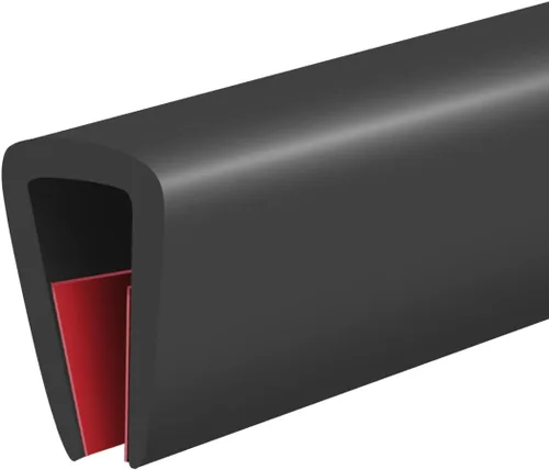 Vista 37 de Borde de goma protector, canal en U autoadhesivo de 1-1/2 pulgadas para maderas, bandas flexibles en forma de U para despegar y pegar, protector