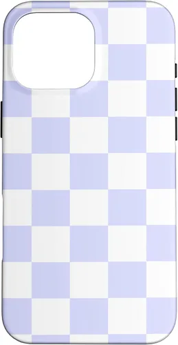 Vista 19 de Funda blanca moderna con patrón de cuadros para iPhone 16 lavanda y morado