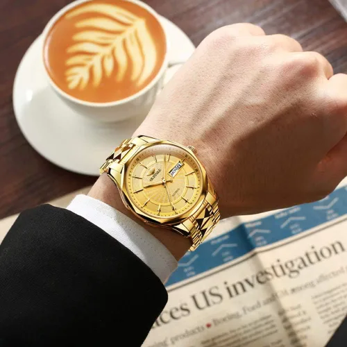 Vista 3 de OLEVS Reloj de pulsera para hombre de marca suiza automático mecánico de cuerda automática doce caballeros de lujo 5 ATM impermeable calendario