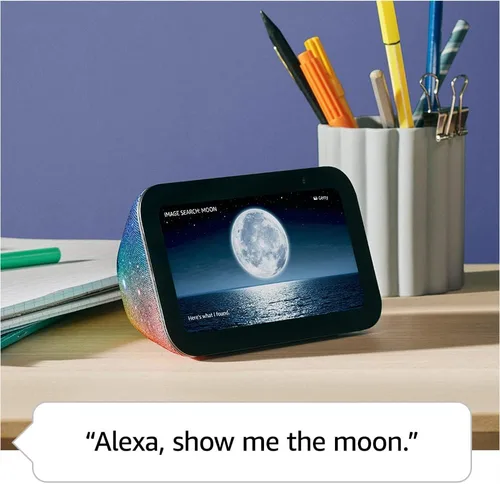 Vista 9 de Amazon Echo Show 5 Kids (modelo más reciente), Diseñado para niños y cuenta con control parental, Galaxia