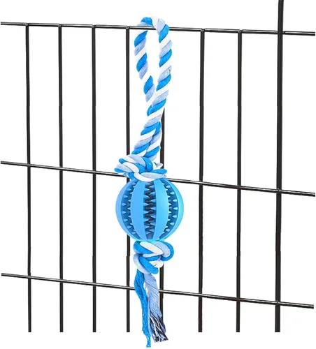 Vista 2 de Engorgio Juguetes interactivos para masticar perros, ayudas de entrenamiento para cachorros, dispensador de golosinas de rompecabezas con cuerda