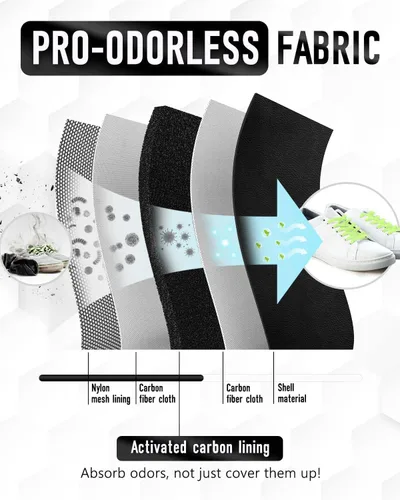 Vista 2 de Bolsas de zapatos a prueba de olores para viajes, bolsa de fútbol, a prueba de olores, con tela de carbono activo, absorben olores y resistentes al