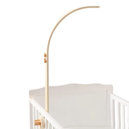 Vista 16 de let's make Brazo móvil para cuna de bebé, soporte de madera para cuna de bebé, altura ajustable para colgar cuna de bebé, accesorio para decoración