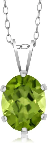Vista 4 de Juego de 4 piedras de nacimiento de peridoto verde para mujer pulsera 7 pulgadas pendientes 0276in colgante 0354 x 0276in chaquetas 0276in