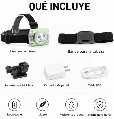 Vista 8 de Mode Lamp-40A - Luz de minero recargable para casco duro, IP68, impermeable, LED, lámpara de tapa de alto brillo para minería subterránea