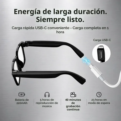 Vista 8 de AI Smart Glasses with Camera, 8MP HD Camera Glasses with Bluetooth