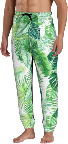 Vista 2 de AUISS Pantalones deportivos de acuarela de limón para hombre, pantalones deportivos divertidos, pantalones deportivos casuales de entrenamiento