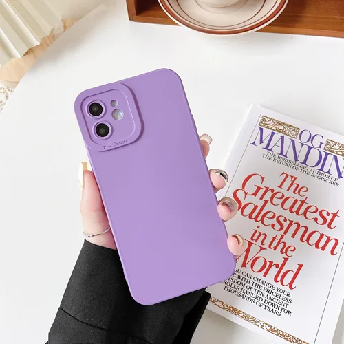 Vista 6 de DEFBSC Compatible con iPhone 12 de 6.1 pulgadas, funda de silicona líquida, funda protectora para cámara, protección de cuerpo completo de goma