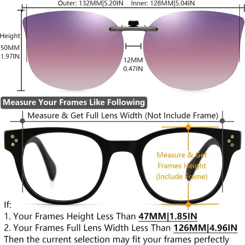 Vista 4 de CAXMAN Lentes de sol con clip de ojo de gato para mujer, lentes polarizados, ajuste compacto, no se levantan