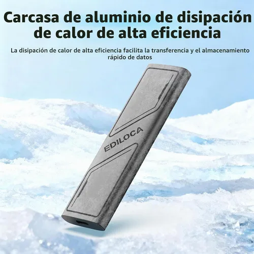 Vista 4 de Ediloca Disco duro externo EP1000 de 1 TB, SSD portátil, unidades de estado sólido externas de hasta 1000 MB/s de lectura, expansión