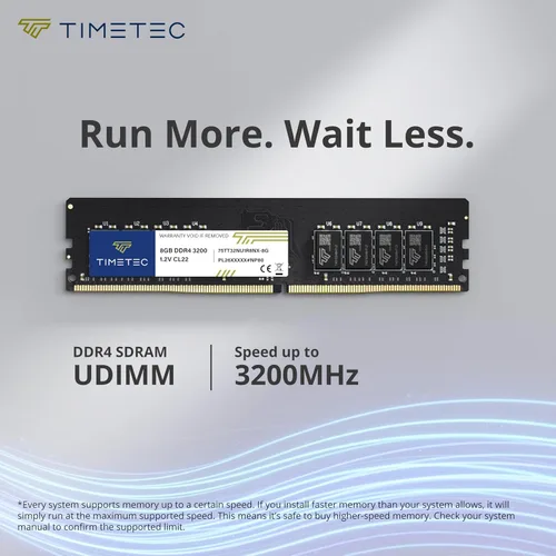 Vista 2 de Timetec Hynix IC DDR4 3200MHz PC4-25600 CL16 1.35V sin búfer no ECC diseñado para juegos y de alto rendimiento compatible con AMD e Intel Desktop