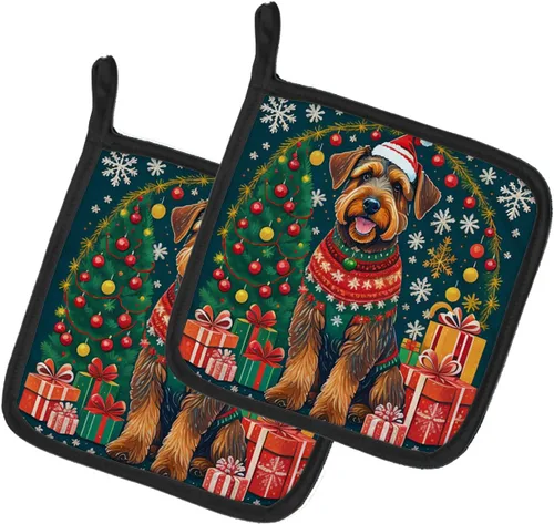 Vista 27 de Affenpinscher - Par de soportes para ollas de Navidad