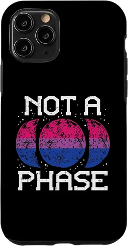 Vista 10 de Funda de regalo LGBTQ para iPhone 14 Not A Phase Bisexual Pride Moon Funny Bi Flag Pun
