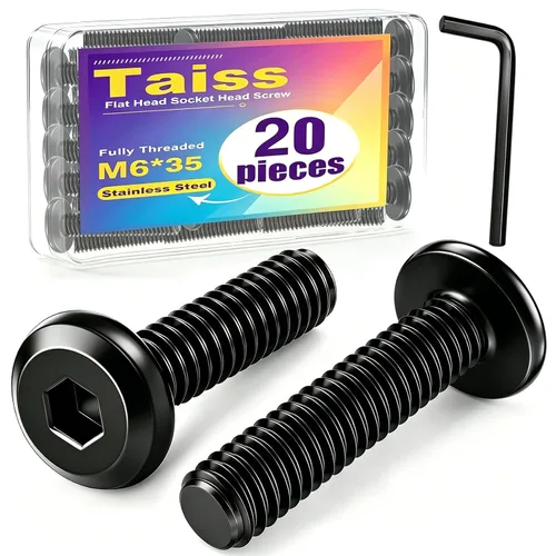 Vista 19 de Taiss 10 piezas de tornillos de cabeza hexagonal de 5/16-18x1, pernos para muebles, tornillos para muebles de acero inoxidable 304, pernos de 1/4