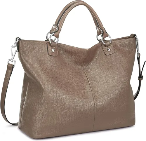 Vista 14 de Bolso Kattee para mujer de cuero suave, bolso cruzado superior y bolsos de mano Albaricoque