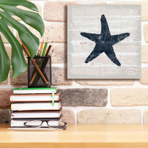 Vista 6 de Epic Graffiti 'Driftwood Coast V Blue' por Sue Schlabach, lienzo giclée para pared, 12 x 12 pulgadas