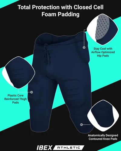 Vista 4 de Pantalones de fútbol juvenil integrados con 7 almohadillas - Faja de fútbol para niños, pantalones de fútbol juvenil
