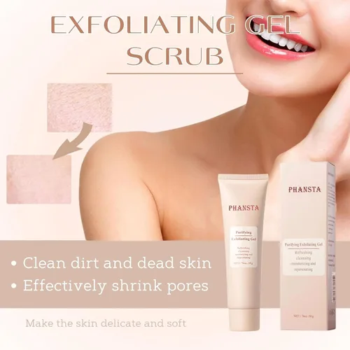 Vista 4 de Gel exfoliante purificador, gel exfoliante purificante, gel hidratante purificador, exfoliante suave para cara, limpiador exfoliante facial de 2