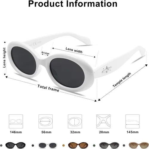 Vista 5 de SOJOS Gafas de sol polarizadas ovaladas pequeñas retro para mujeres y hombres, estilo vintage de los años 90, protección UV400, gafas de sol