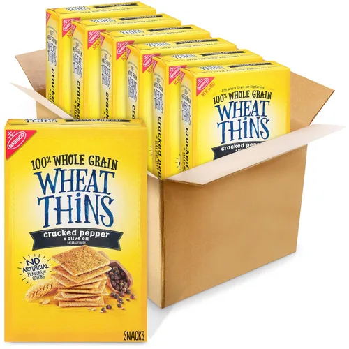 Vista 21 de Wheat Thins BIG Snacks, galletas de trigo integral de grano entero, galletas a granel, cajas de 6 a 8 onzas
