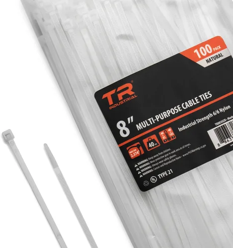 Vista 14 de Cable lazos multiuso TR Industrial TR88301 (100 piezas), 4 pulgadas, negro