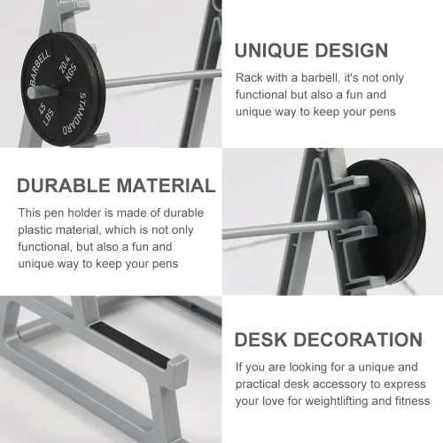 Vista 4 de Soporte para Barra de Halterofilia Porta Lápices, Soporte para Barra de Sentadillas Porta Lápices para Entusiastas del Fitness y Fans