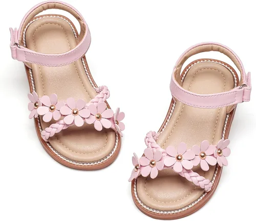 Vista 36 de Kiderence Sandalias de niña de las flores para niñas pequeñas, zapatos de Ck303 Oro