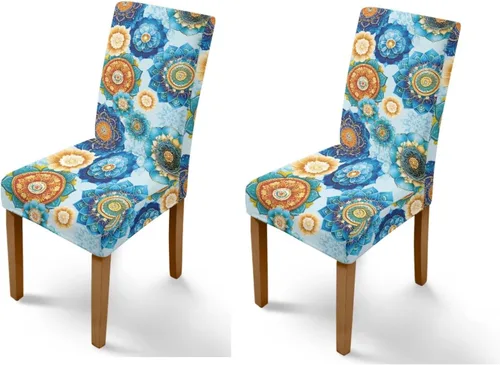 Vista 45 de Rnyleeg Juego de 1 funda para sillas de comedor con diseño de mariposa y rosa azul, elegante, suave, lavable, para cocina, hotel, ceremonia