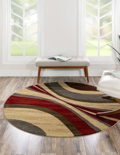 Vista 16 de Unique Loom Barista Collection - Alfombra Ngada (2 pies 2 pulgadas x 3 pies 1 pulgada, Rectangular, Beige/Rojo)