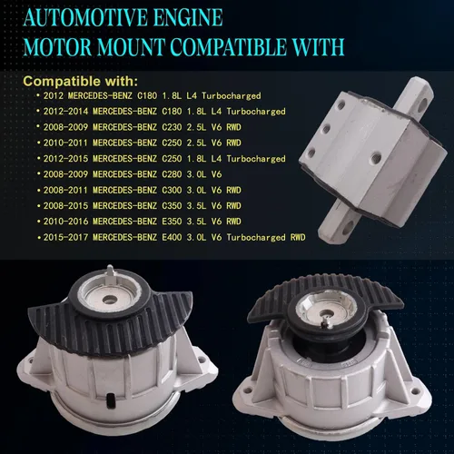 Vista 2 de Kit de montaje de motor para 10-16 E350 2010-2015 C250 RWD 08-09 C230 C280,08-11 C300,08-15 C350,15-17 E400,12 C180,12-14 C200 RWD, reemplazo