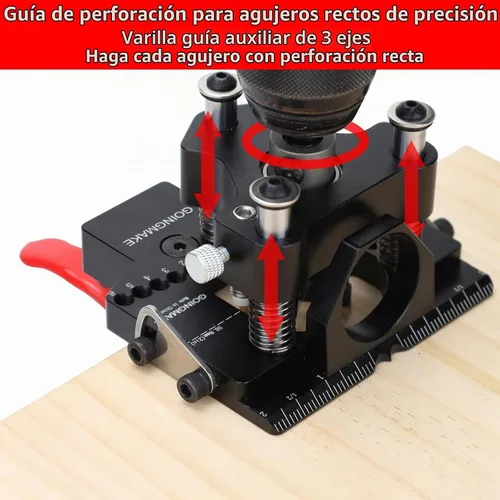 Vista 3 de GOINGMAKE Plantilla de Bisagra Oculta de 3 Ejes Ultra con Guía Extra de Agujero para Tornillo de Bisagra y Abrazadera Rápida, Plantilla de Bisagra