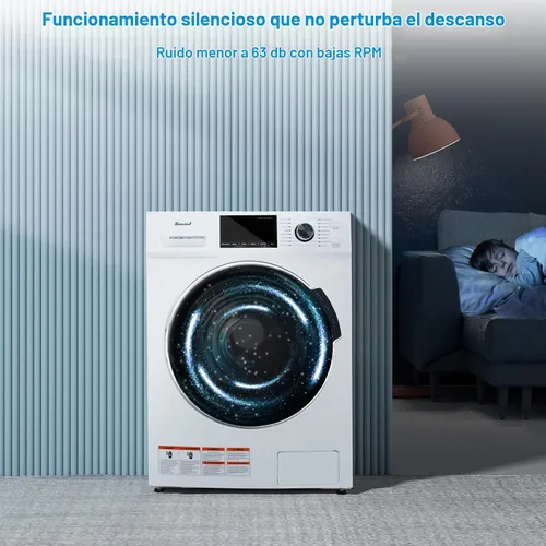 Vista 9 de Combo de lavadora y secadora todo en uno de 2.7 pies cúbicos, secadora compacta sin ventilación de 24 pulgadas con gran capacidad de 26.7 libras