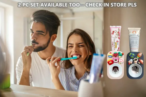 Vista 5 de Dispensador automático de pasta de dientes montado en la pared para baño, exprimidor de pasta de dientes para niños y ducha familiar