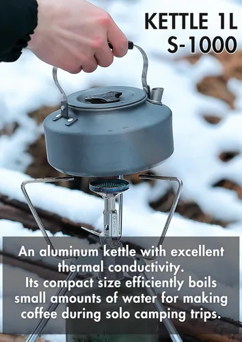 Vista 2 de CAMPINGMOON - Cafetera ultraligera portátil de 1 litro para acampar S1000