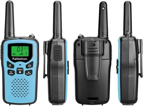 Vista 5 de Walkie Talkies para adultos, walkie talkies Kalisnhon con 22 canales FRS, walkie talkie de largo alcance con linterna VOX pantalla LCD radios