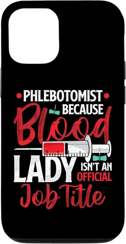 Vista 11 de Funda para iPhone 12 mini flebotomista Because Blood Lady Funny Phlebotomy Nurse para mujer
