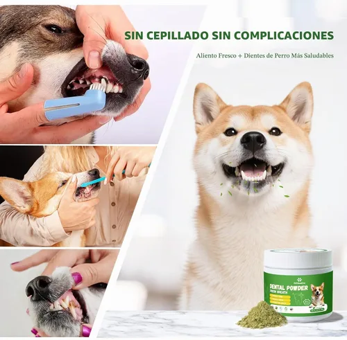 Vista 5 de Polvo Limpiador de Dientes para Perros, Polvo Dental para Perros para Limpieza de Dientes y Refresco de Aliento para Perros con Probiótico