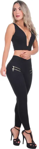 Vista 4 de Bon Bon Up - Leggings de algodón para mujer con cremalleras con moldeador interior y levantador de glúteos, varios estilos