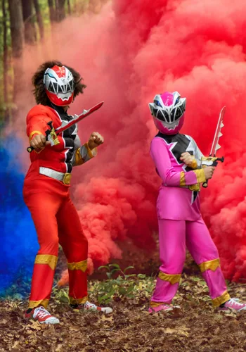 Vista 7 de Disfraz de Power Rangers Dino Fury Ranger Rojo para Niños Multicolor